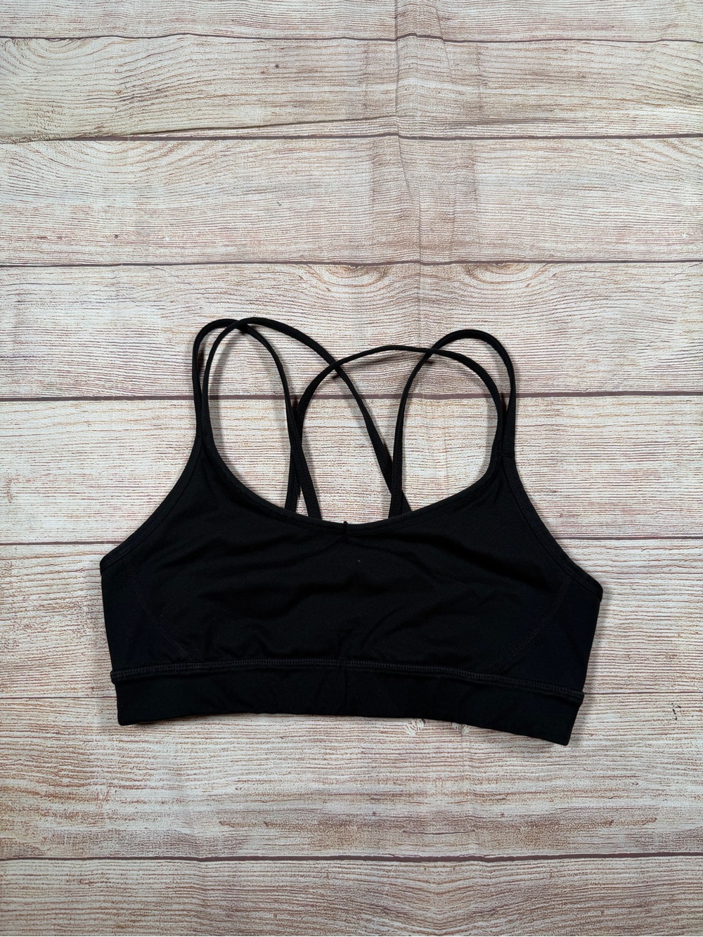 manduka Black Double-Cross Strappy Sports Bra